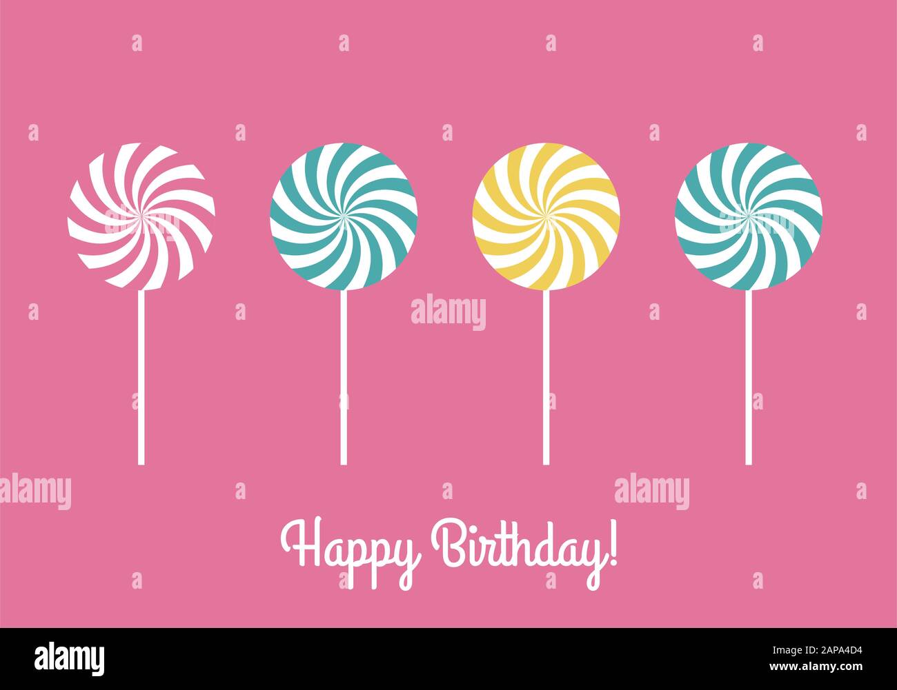 Bonne carte de vœux d'anniversaire avec sucettes Illustration de Vecteur