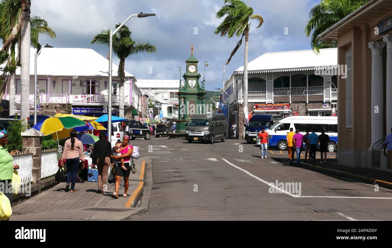 Centre ville de St.Kitts dans les Caraïbes Banque D'Images