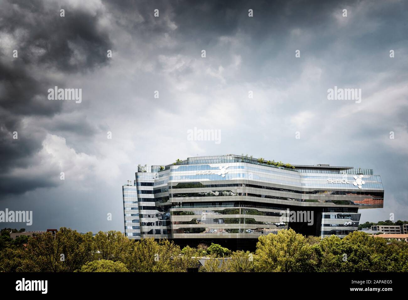 Le bâtiment Sasol à Sandton, Johannesburg Banque D'Images