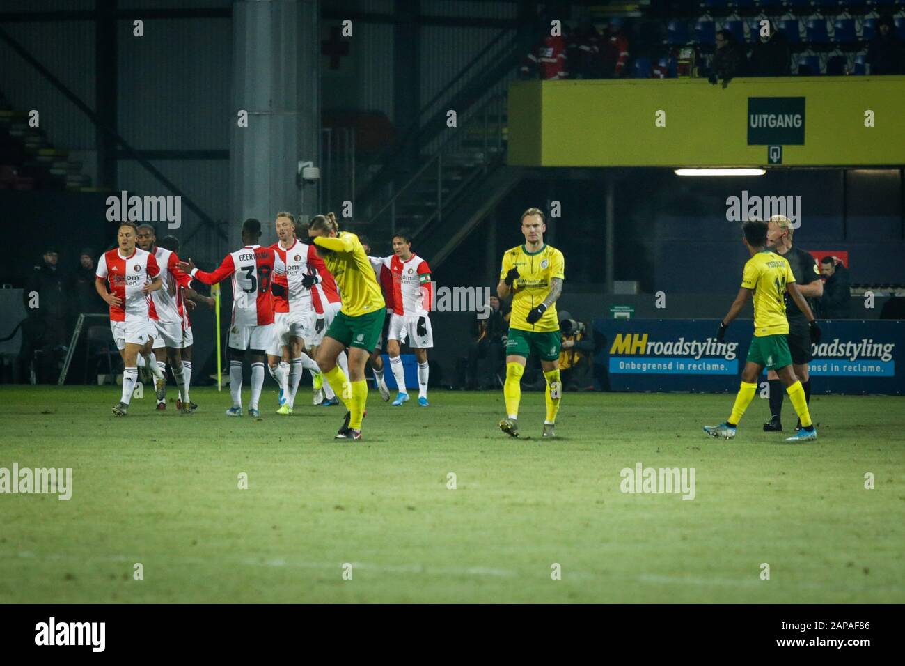 21 Janvier 2020 Sittard, Pays-Bas Fortuna Sittard - Feyenoord , Knvb Beker, Seizoen 2019 - 2020 Doelpunt Feyenoord Banque D'Images