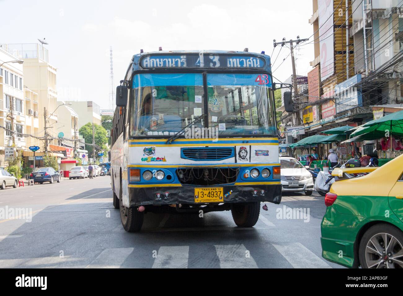 Bangkok bus public Thaïlande Asie thaïlandaise asiatiques asiatique voyage Thaïlande Bangkok Banque D'Images