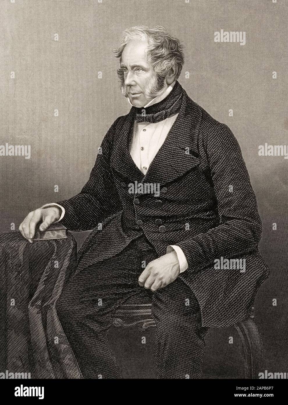 Lord Palmerston, Henry John Temple, 3e vicomte Palmerston (1784-1865), portrait gravé par DJ Pound (d'après Mayall), 1860-1870 Banque D'Images