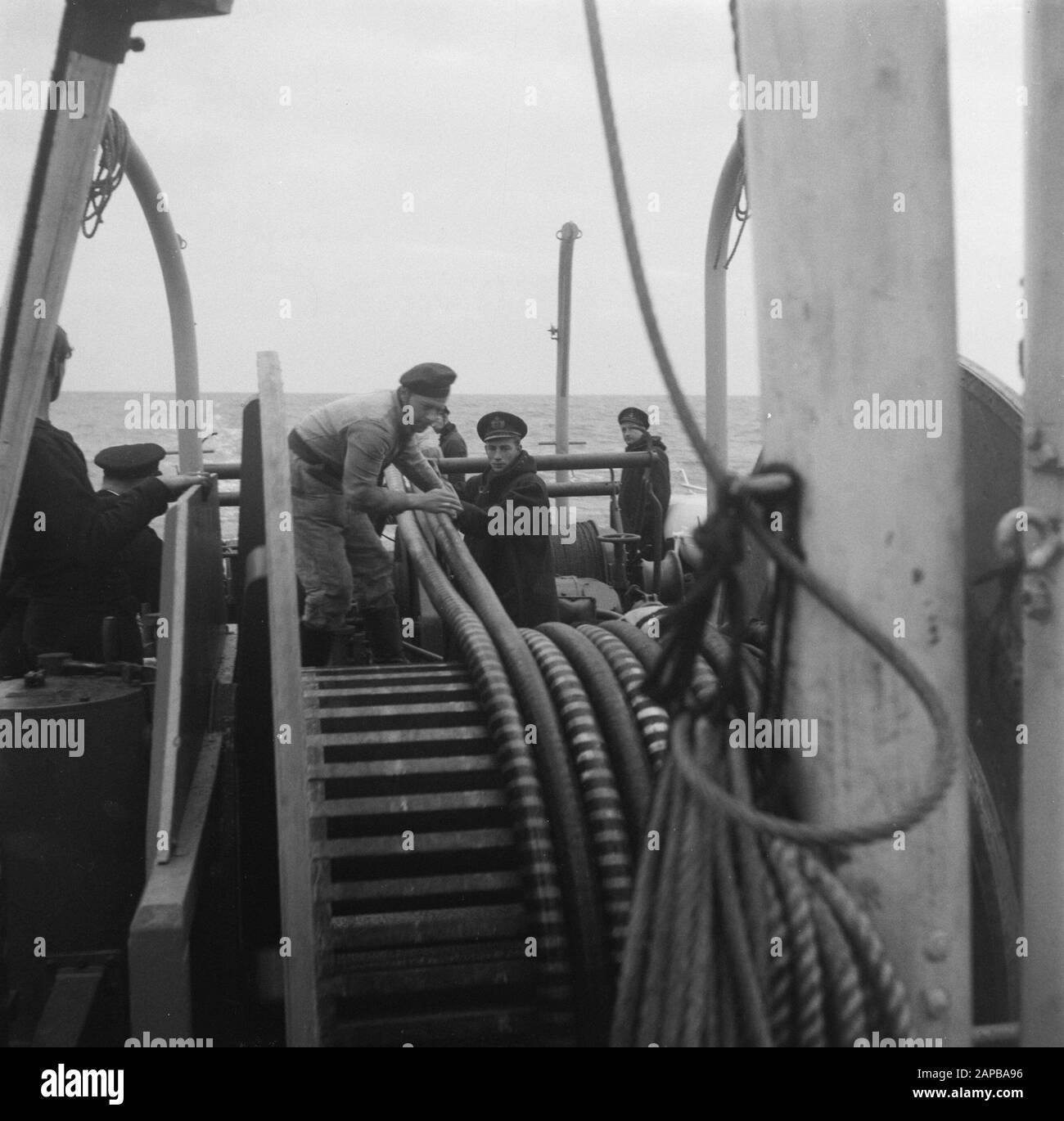 Minesweeper à bord Date: 23 novembre 1948 mots clés: MINESSWEERS Banque D'Images