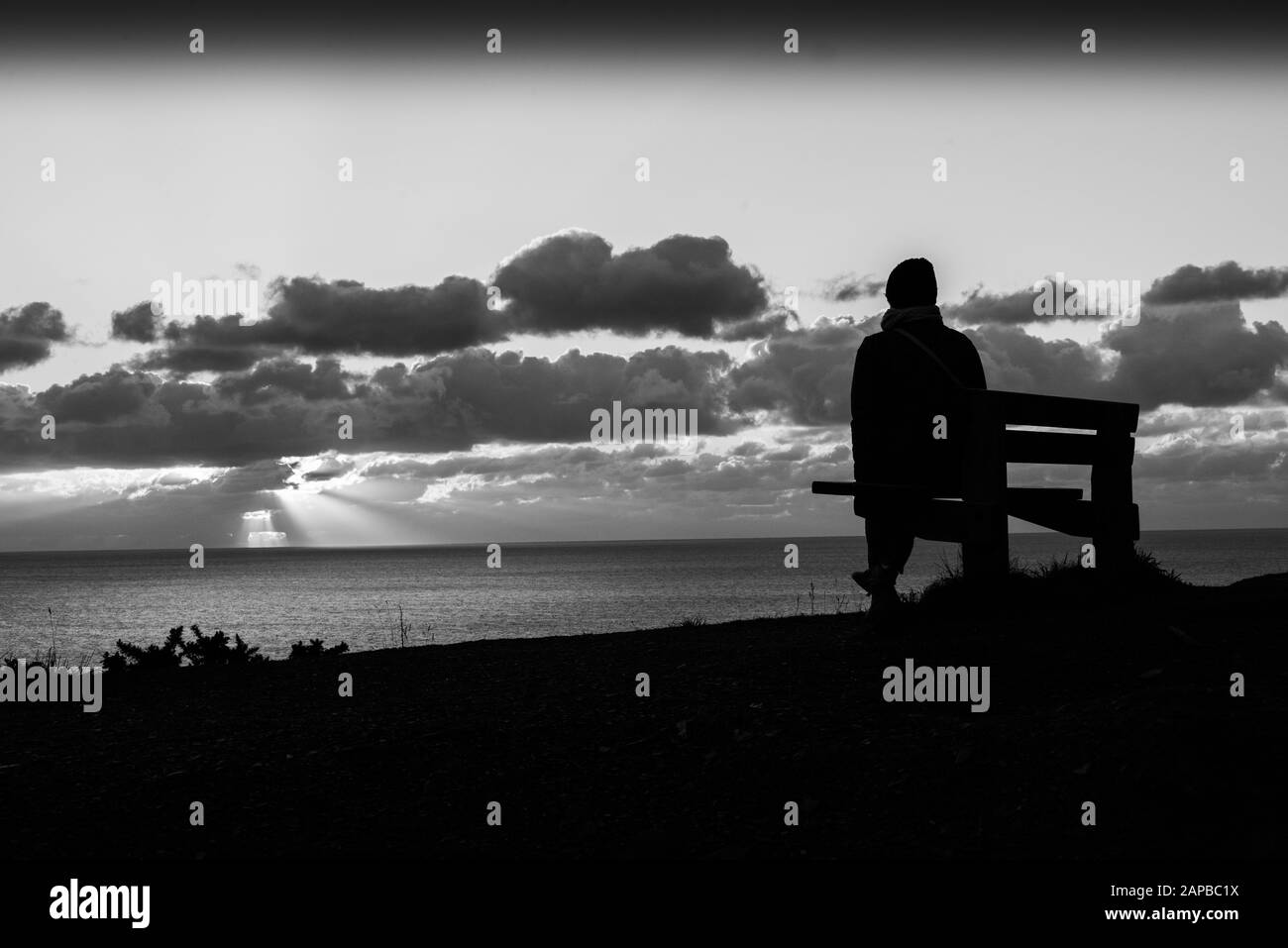 Vue sur la baie de Cardigan depuis Constitution Hill au coucher du soleil Banque D'Images