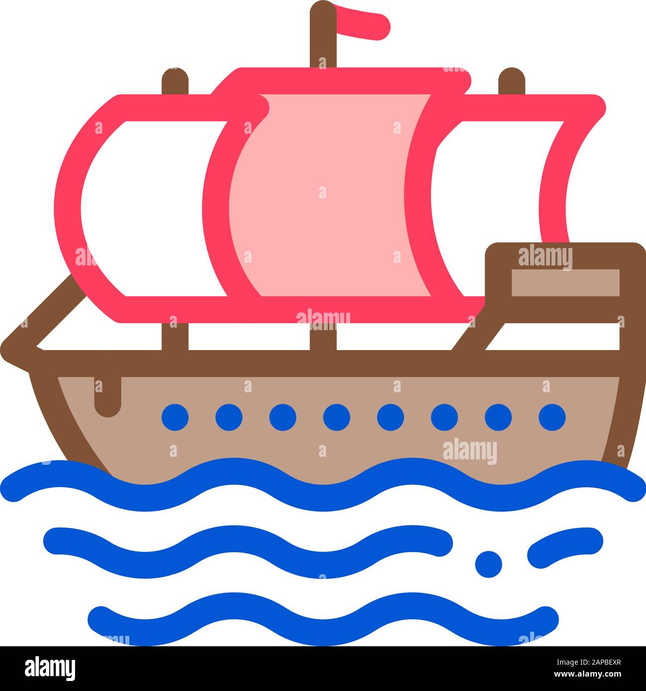 Voilier Pirate Contours vecteur icône Illustration Illustration de Vecteur