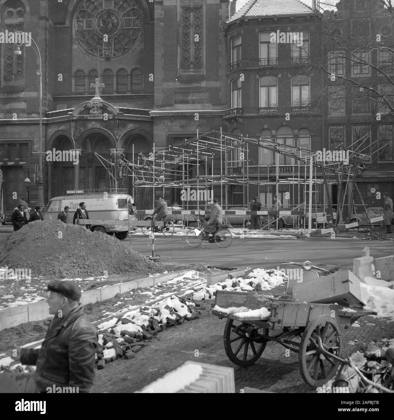 Pavillon De Construction À Prins Hendrikkade Date: 10 Mars 1958 Lieu: Amsterdam, Noord-Holland Mots Clés: Nom De La Personne De Construction: Prins Hendrikkade Banque D'Images