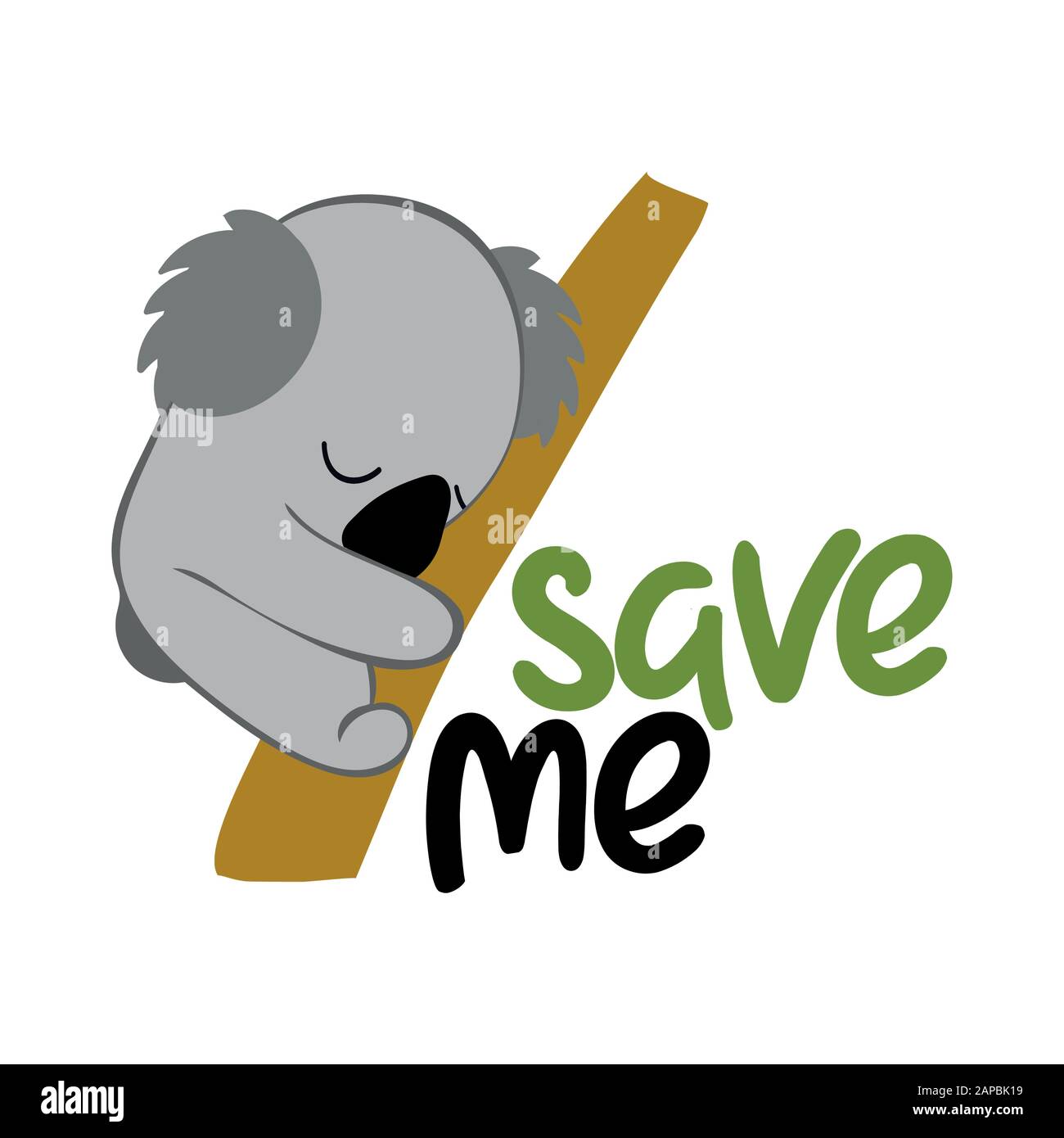 Sauvez-moi en fuyant koala - soutenir la faune et les gens dans leur temps difficile. Des températures record et des mois de sécheresse sévère ont alimenté une série Illustration de Vecteur