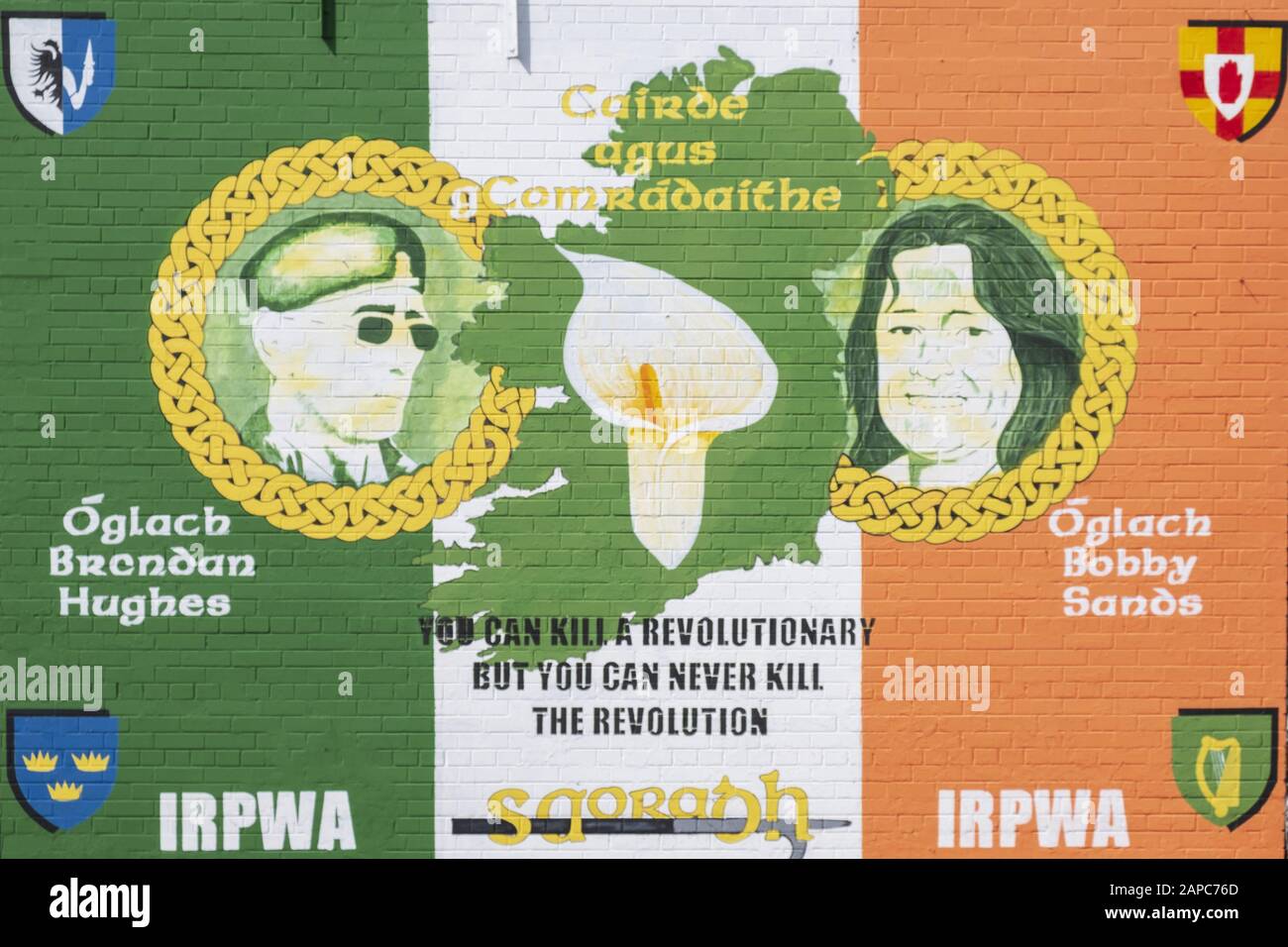 Des peintures murales catholiques (républicaines) autour du district de Falls Road à Belfast, en Irlande du Nord Banque D'Images