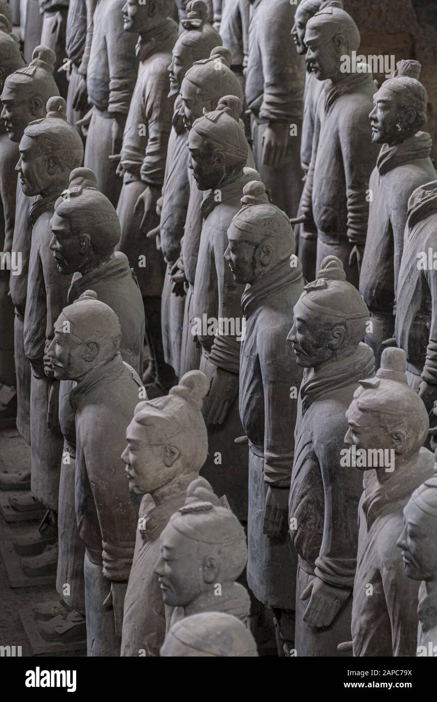 L'Armée De Terre Cuite De L'Empereur Qin Chi Huang À Xian, Chine Banque D'Images