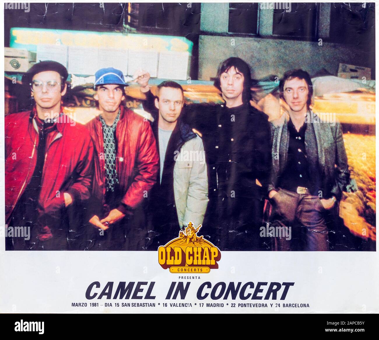 Camel en concert, 1981 Madrid, affiche de concert musical Banque D'Images
