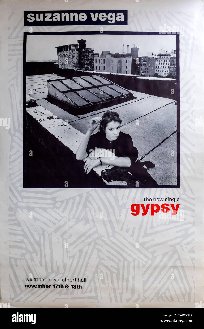 Suzanne Vega 1986 Royal Albert Hall, Affiche De Concert Musical Banque D'Images