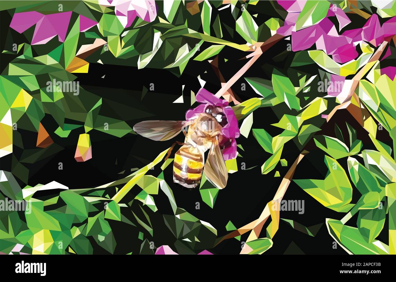 Faible illustration poly d'une abeille Banque D'Images