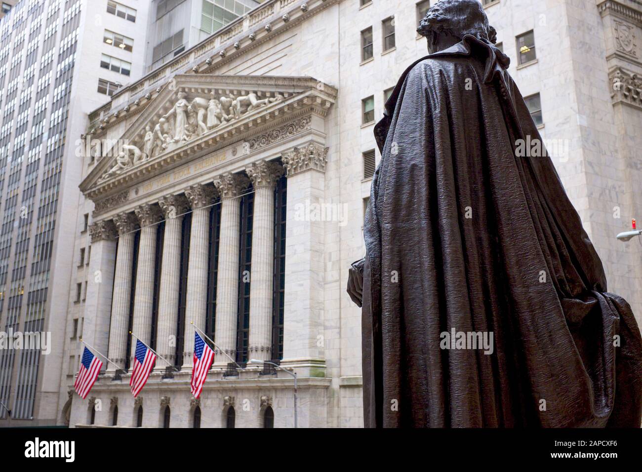 Statue De George Washington. Wall Street, New York. Banque D'Images