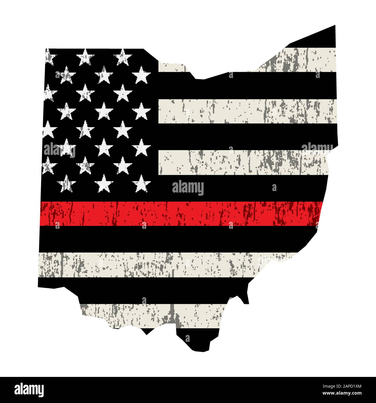 Un drapeau américain sous la forme de l'illustration du soutien de pompier de l'état de l'Ohio. Vector EPS 10 disponible. Illustration de Vecteur
