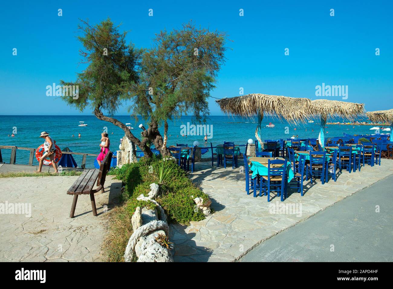Seafront Taverna, Tsilivi, Zakynthos, Îles Ionienne, Grèce Banque D'Images