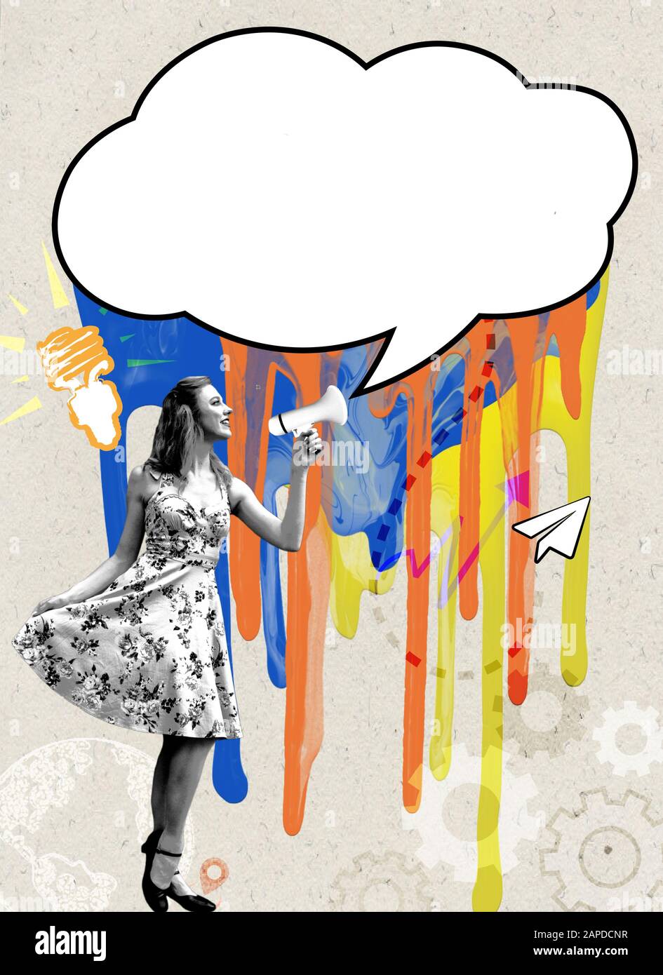 Modèle d'annonce multimédia Banque D'Images