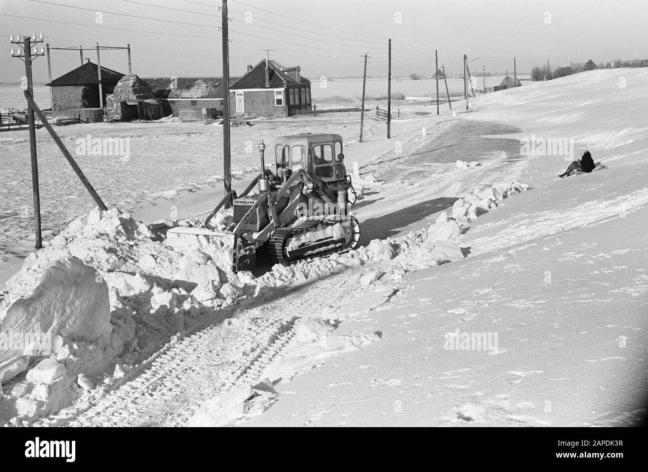 Paysage Alpin À Volendam Date : 9 Janvier 1963 Lieu : Noord-Holland, Volendam Banque D'Images