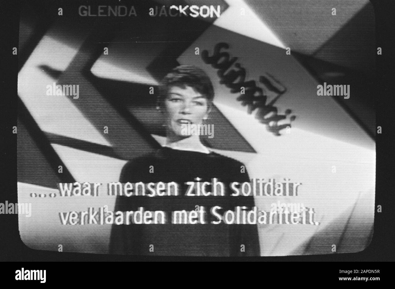 Émission de télévision américaine Laissez la Pologne être à la télévision. Glenda Jackson au cours du spectacle Date: 2 février 1982 mots clés: Émissions de télévision Banque D'Images