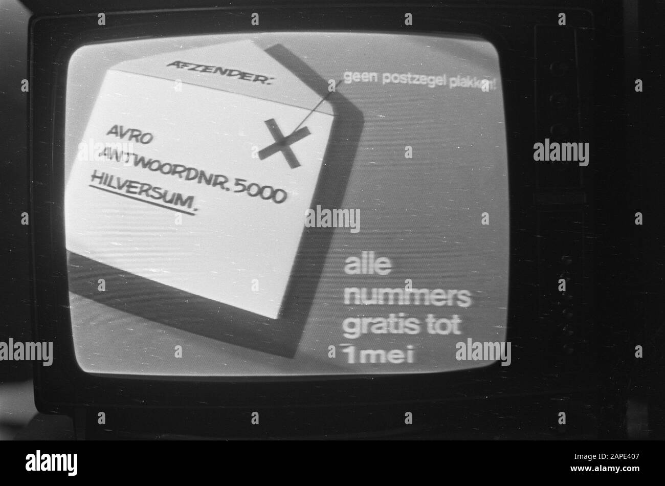 Avro-TV, publicité diffusée Date : 20 mars 1973 Banque D'Images