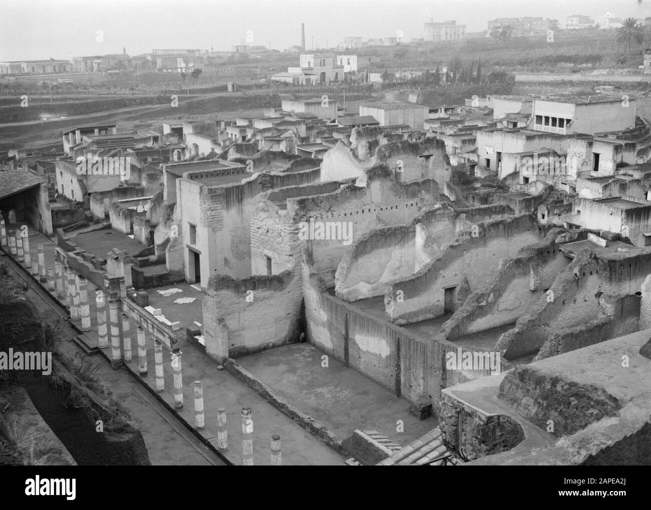 Italie Description: Image des ruines de la ville d'Herculaneum Date: Non daté lieu: Herculaneum, Italie mots clés: Archéologie, fouilles, ruines, maisons Banque D'Images