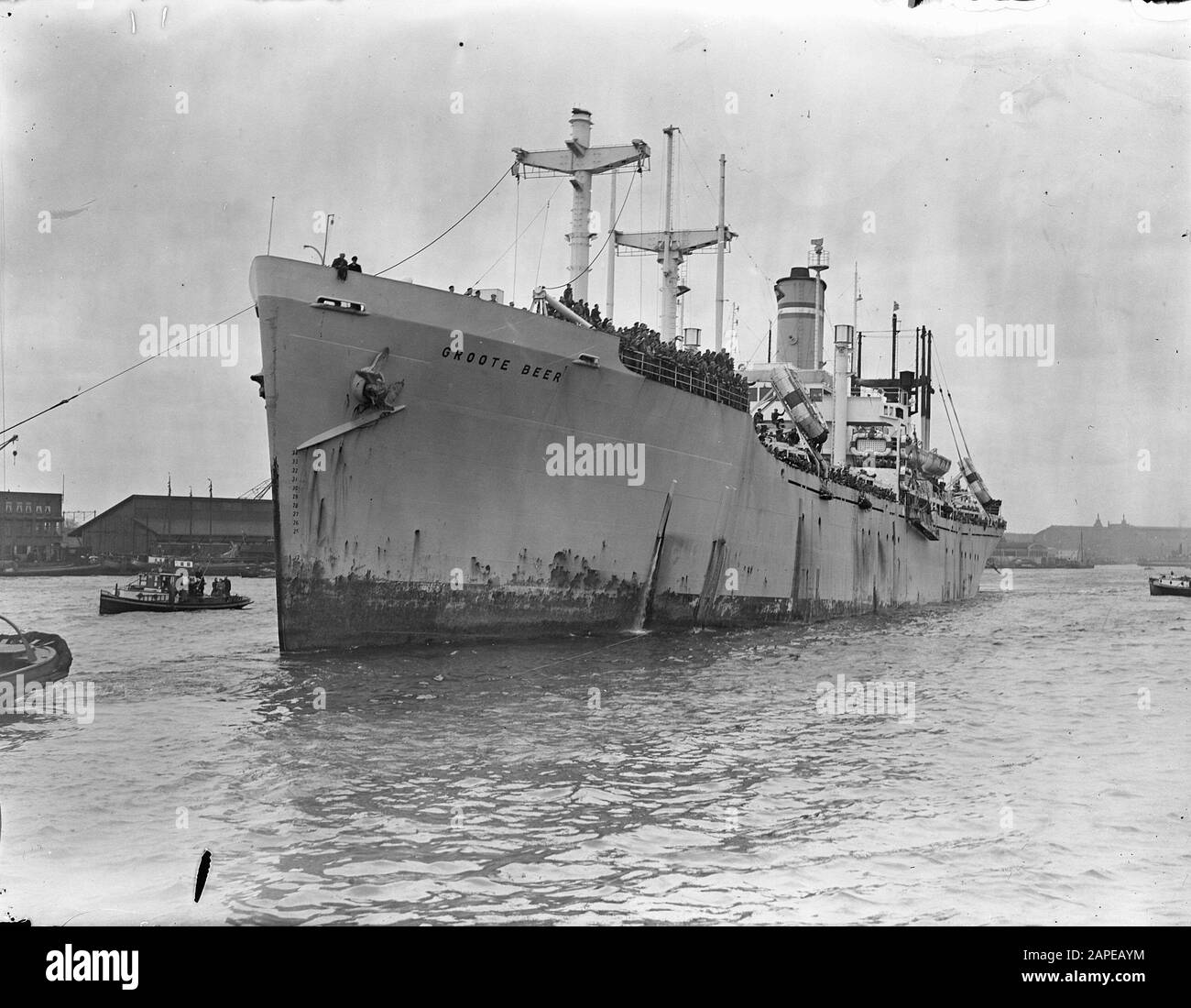 Debarkatie Groote Beer Date : 20 Mars 1948 Mots Clés : Navires Banque D'Images