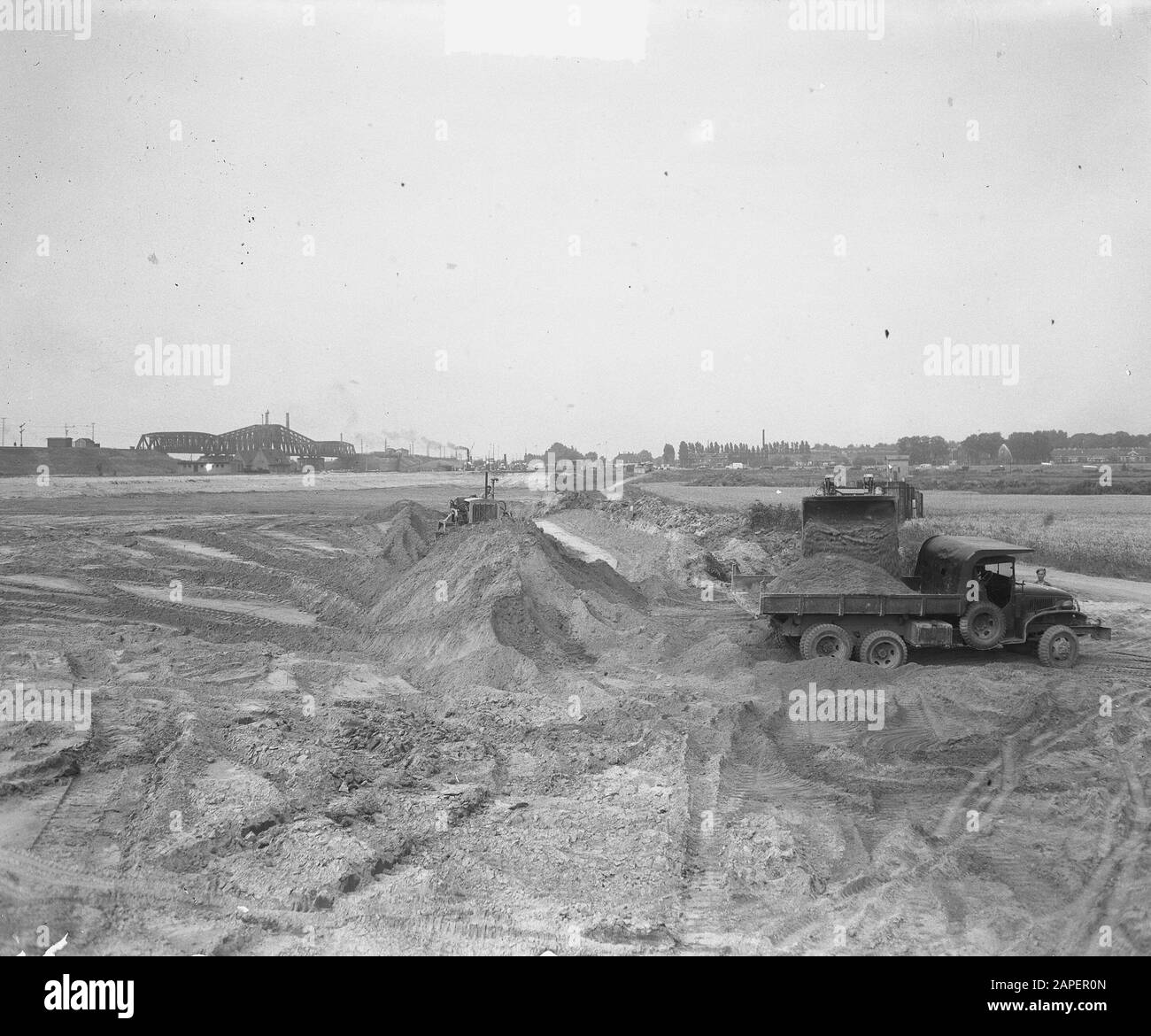 Construction d'une nouvelle centrale électrique près de Hemweg (Amsterdam) Date : 15 juillet 1949 lieu : Amsterdam mots clés : centrales électriques Banque D'Images