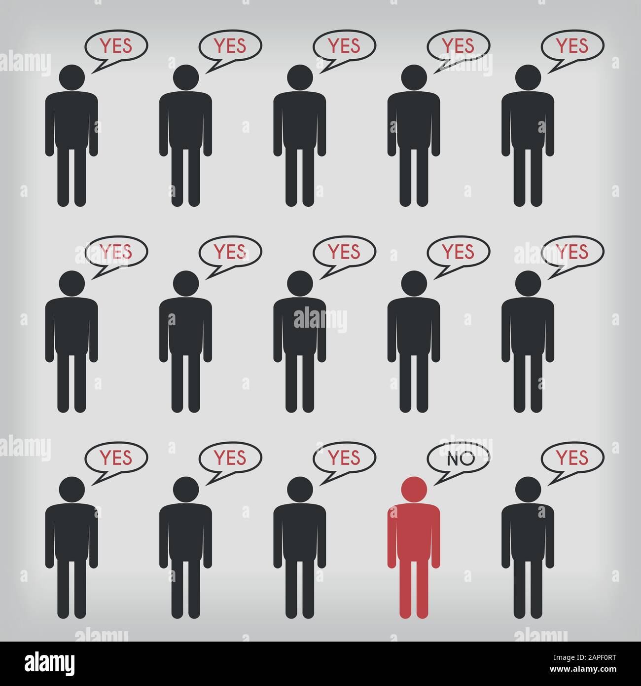 Dissident dans la foule Illustration de Vecteur