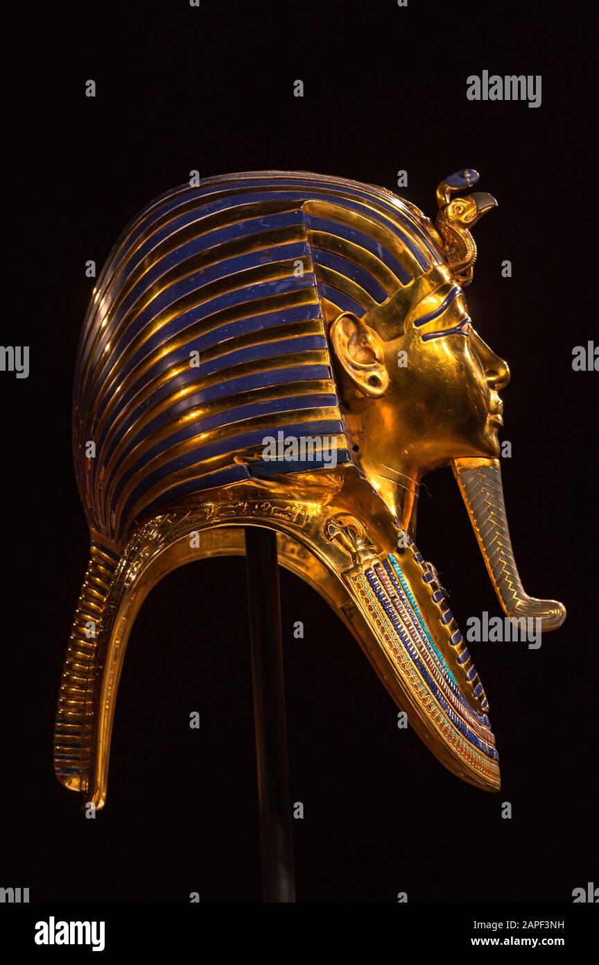 Réplique du masque funéraire de Toutankhamun trouvé en Egypte Banque D'Images