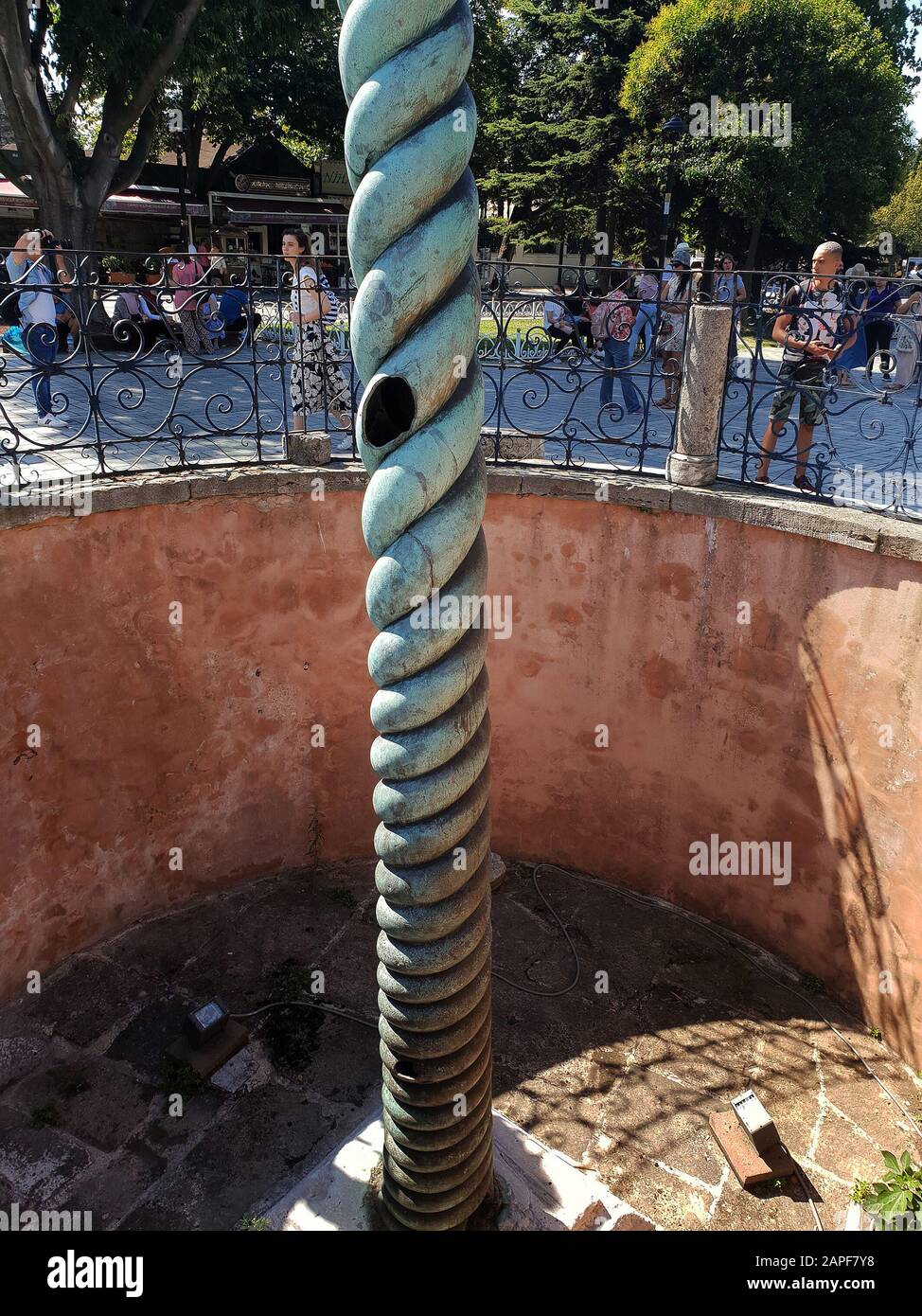 La colonne Serpent exposée à l'Hippodrome, Istanbul, Turquie Banque D'Images