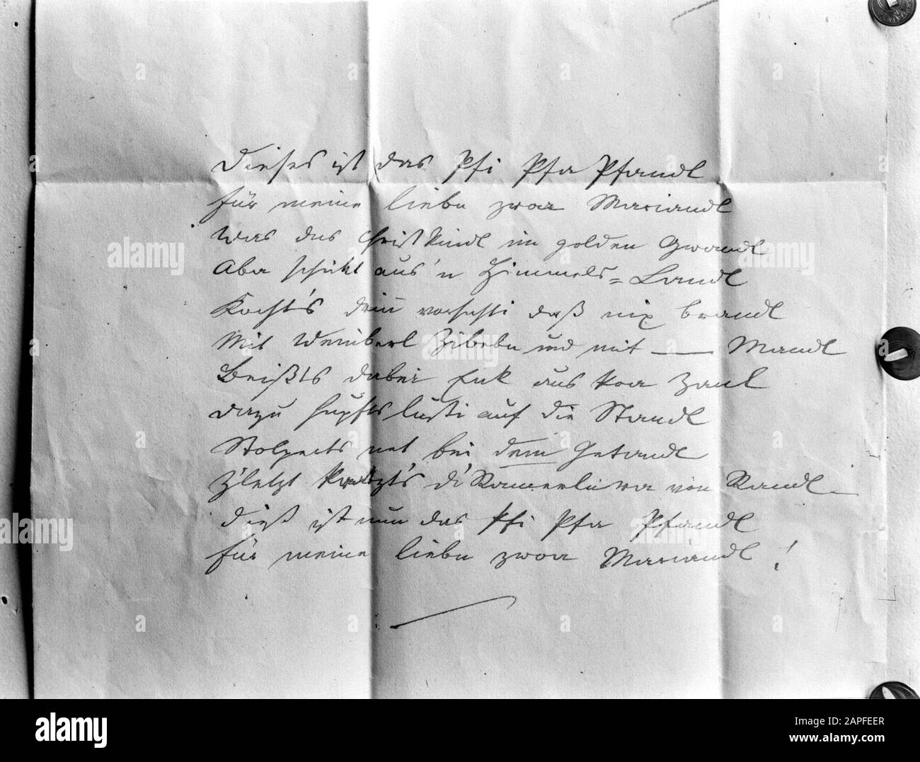 Carl Spitzweg Description: Lettre au Fraulein Bronberger écrit par Carl Spitzweg Annotation: Carl Spitzweg (1808-1885) est un peintre et illustrateur allemand Date: Mars 1935 lieu: Allemagne, Munich mots clés: Lettres Nom personnel: Spitzweg, Carl Banque D'Images