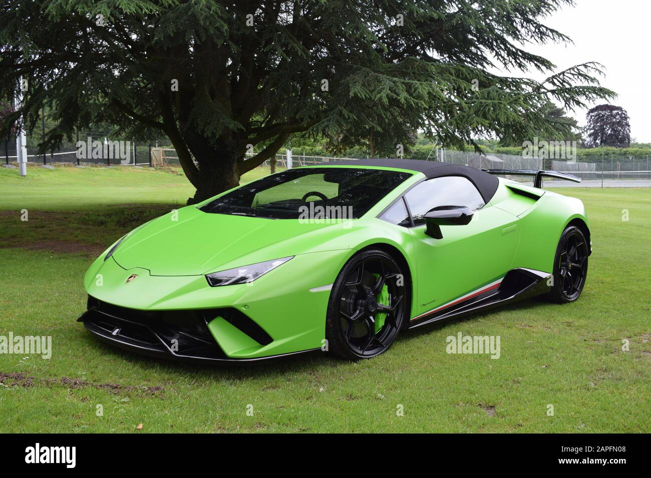 Lamborghini Huracan Performante Spyder en vert Banque D'Images