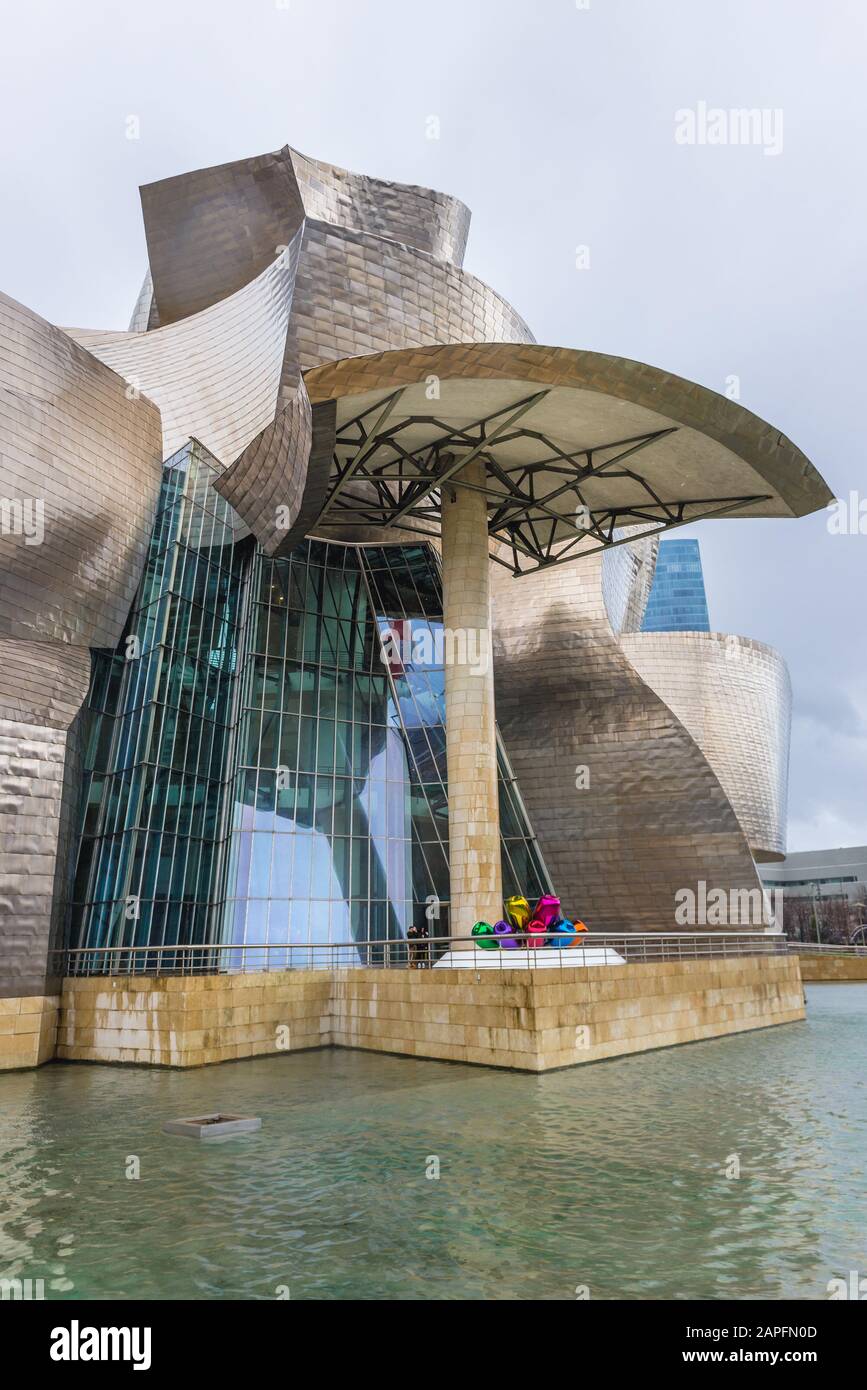 Musée Guggenheim à Bilbao, la plus grande ville du Pays basque, Espagne Banque D'Images