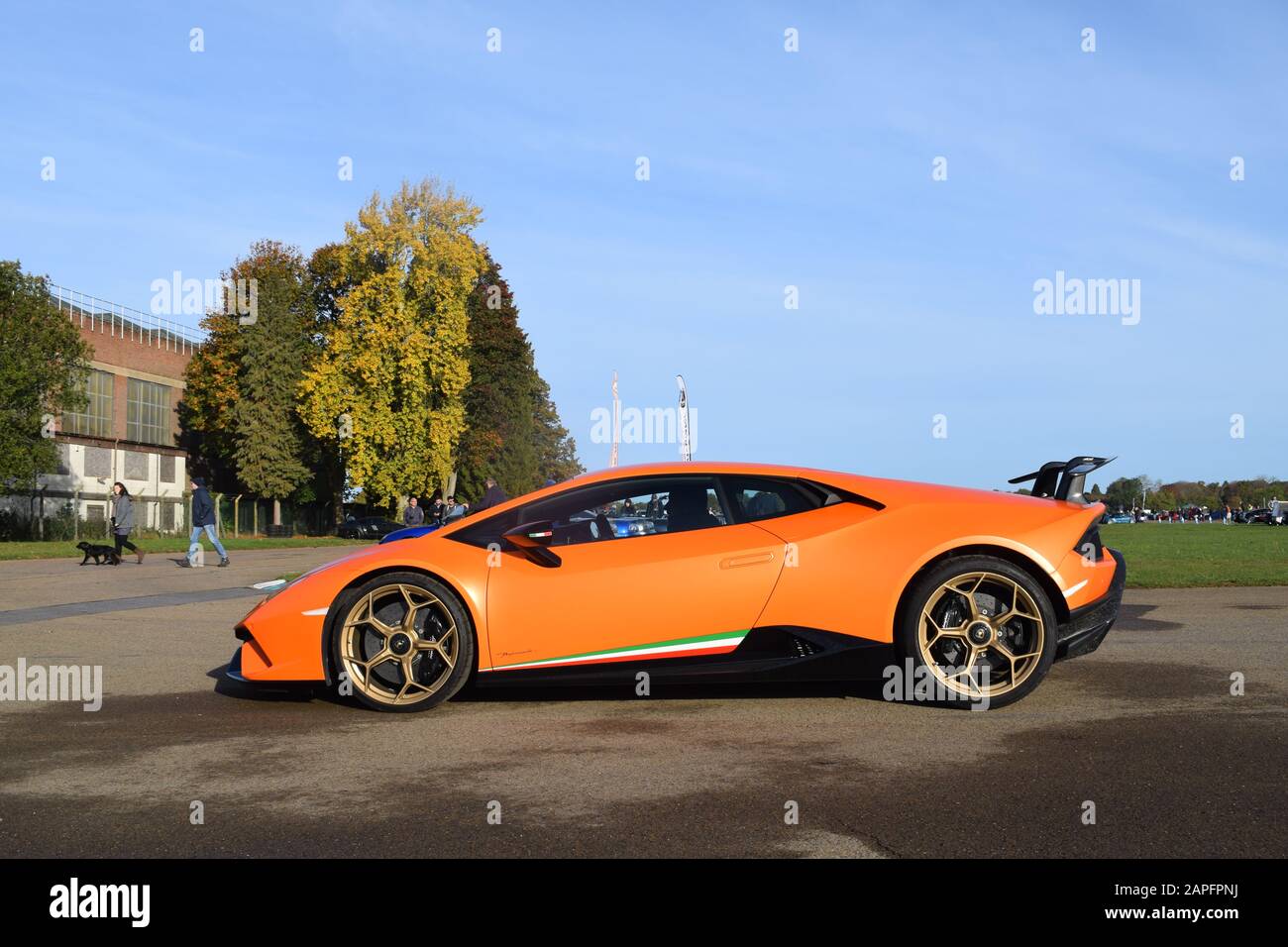 Orange Lamborghini Huracan Performante Banque D'Images