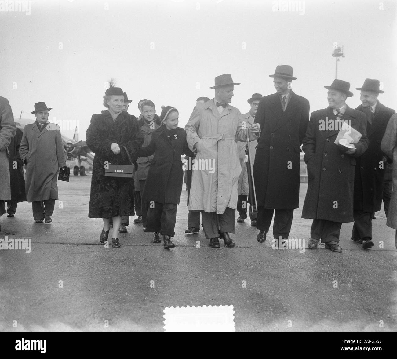 Arrivée maire Dailly à Schiphol Date: 25 novembre 1952 mots clés: Arrivée Nom personnel: Ailly, Arnold Jan d' Banque D'Images