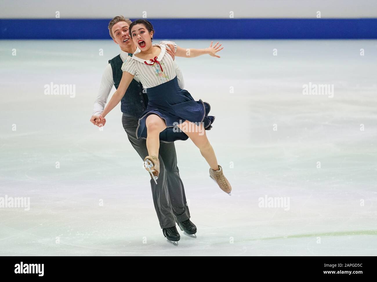 Steiermarkhalle, Graz, Autriche. 23 janvier 2020. Yuka Orihara et Juho Pirinen, de Finlande, pendant la danse sur glace aux Championnats européens de patinage artistique de l'UIP à crédit : CSM/Alay Live News Banque D'Images