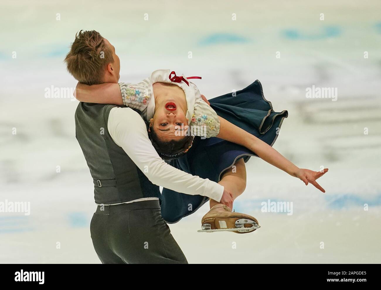 Steiermarkhalle, Graz, Autriche. 23 janvier 2020. Yuka Orihara et Juho Pirinen, de Finlande, pendant la danse sur glace aux Championnats européens de patinage artistique de l'UIP à crédit : CSM/Alay Live News Banque D'Images