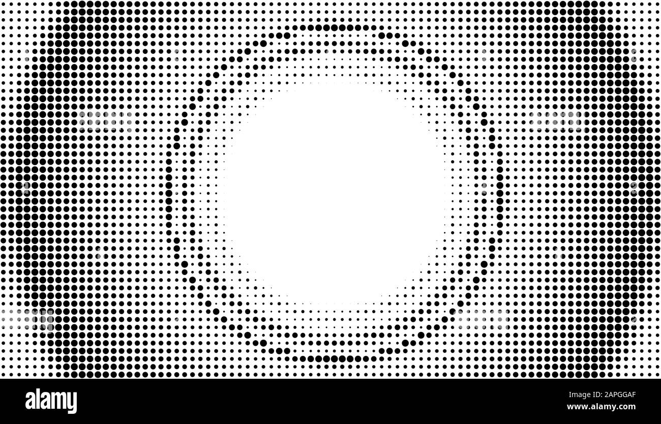 Fond abstrait en pointillés ronds. Fond de cercle avec effet demi-ton vectoriel. Pour la conception de superposition Illustration de Vecteur