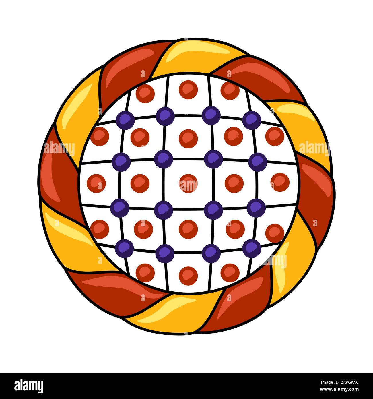 Décoration mexicaine de carreaux de céramique de talavera. Cercle folklorique ethnique. Illustration de Vecteur