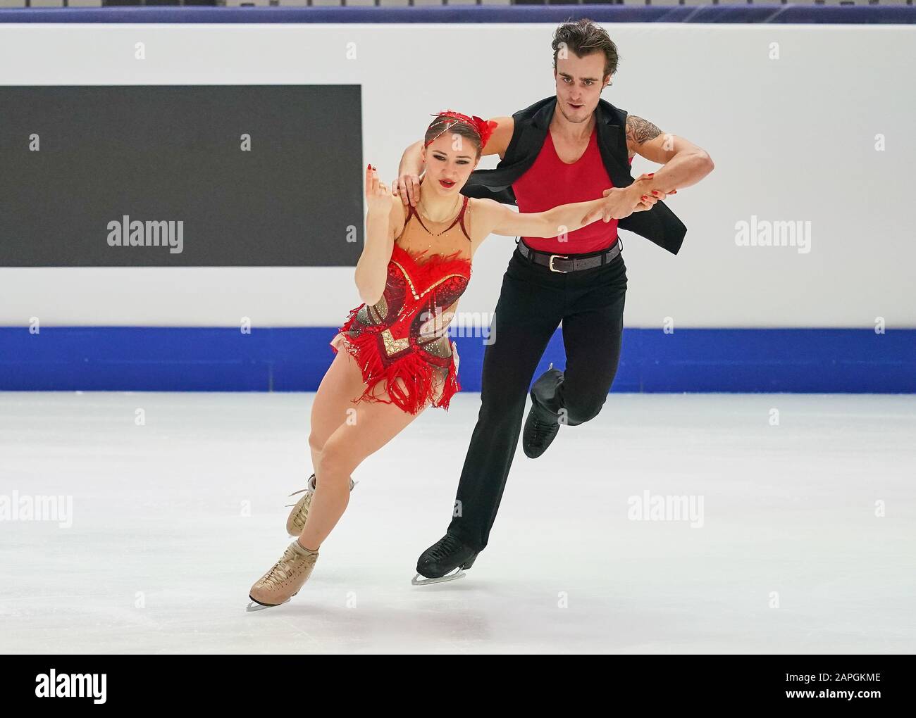 Steiermarkhalle, Graz, Autriche. 23 janvier 2020. Katharina Mueller et Tim Dieck d'Allemagne lors de la danse sur glace aux Championnats européens de patinage artistique de l'UIP à Steiermarkhalle, Graz, Autriche. Crédit: Csm/Alay Live News Banque D'Images