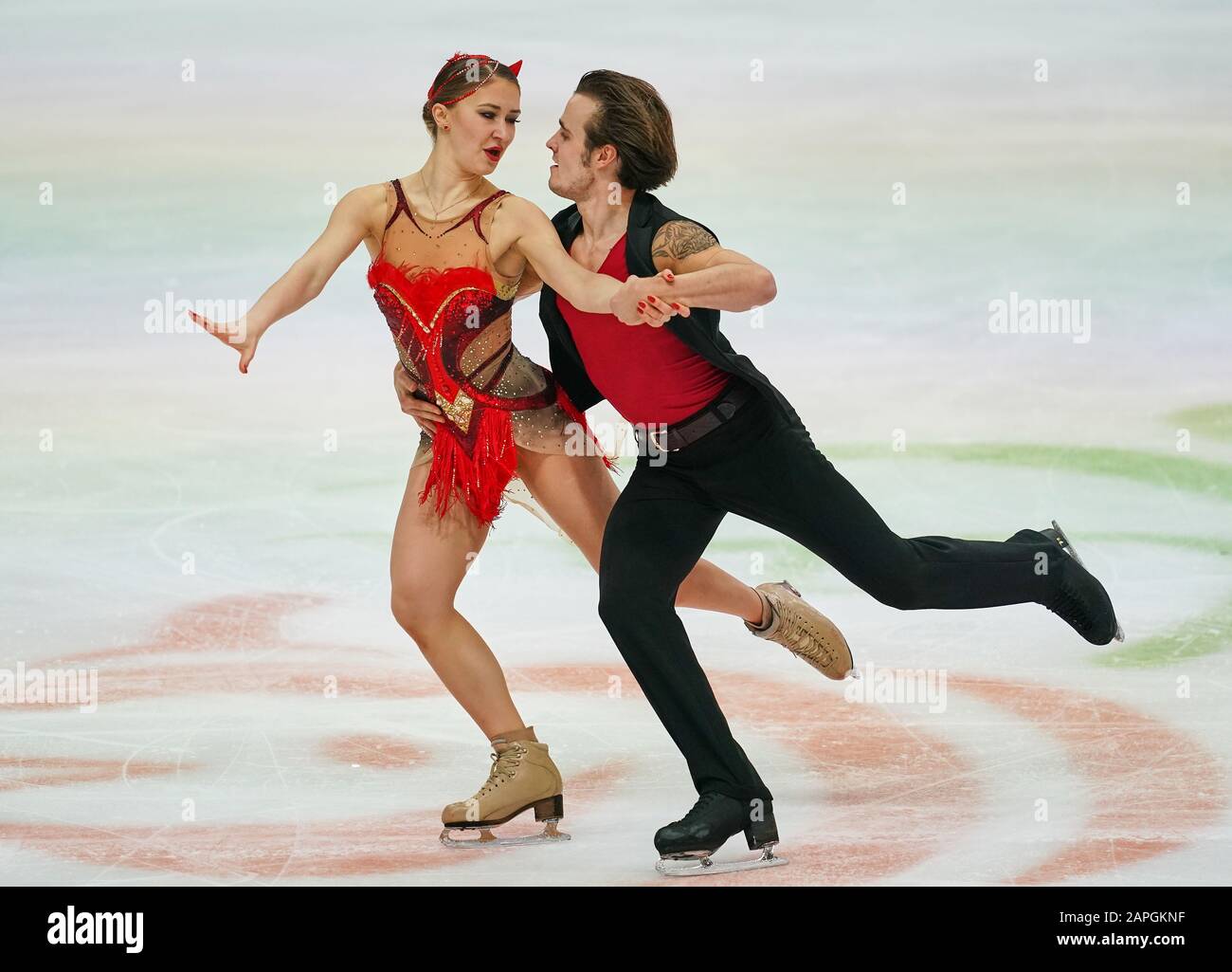 Steiermarkhalle, Graz, Autriche. 23 janvier 2020. Katharina Mueller et Tim Dieck d'Allemagne lors de la danse sur glace aux Championnats européens de patinage artistique de l'UIP à Steiermarkhalle, Graz, Autriche. Crédit: Csm/Alay Live News Banque D'Images