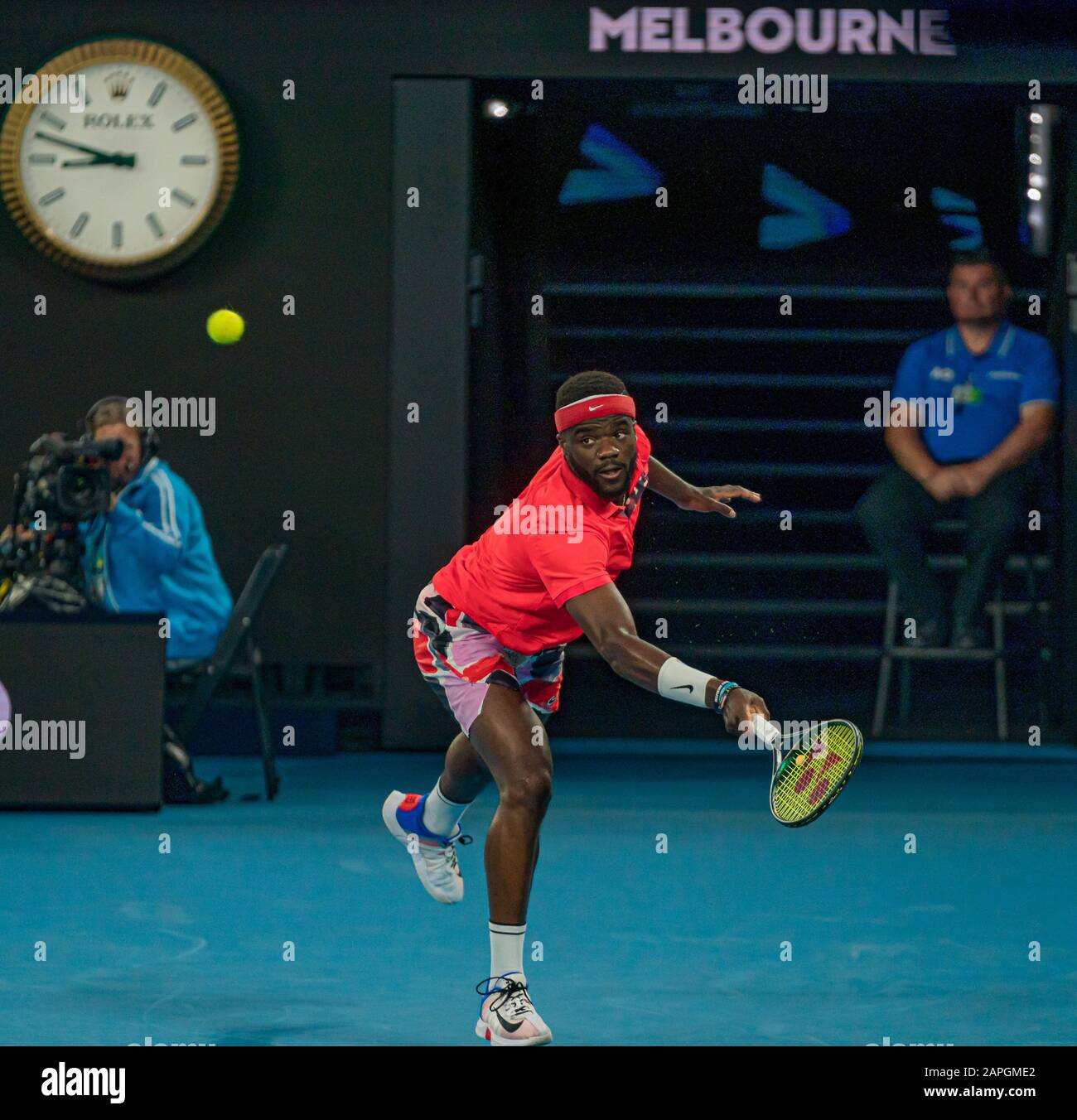 Melbourne, Australie. 23 janvier 2020. Frances Tiafoe des États-Unis lors du deuxième match du championnat d'Open de tennis australien de 2020 au Melbourne Park tennis Center, Melbourne, Australie. 21 janvier 2020. ( Credit: Andy Cheung/Arck Images/Arckimages.com/Uk Tennis Magazine/International Sports Fotos) Credit: Roger Parker/Alay Live News Banque D'Images