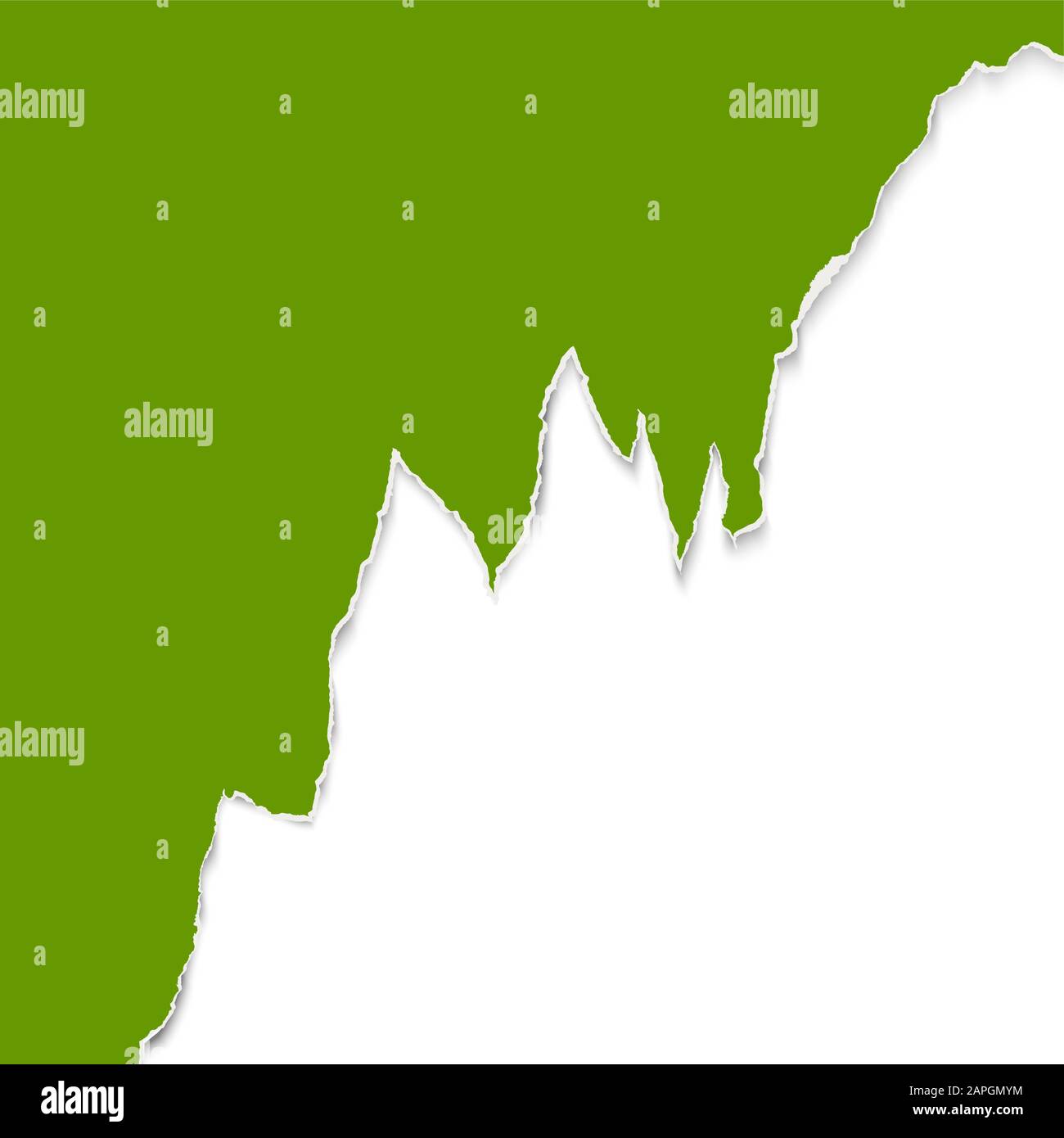 bord de papier ouvert déchiré vert avec arrière-plan blanc Illustration de Vecteur