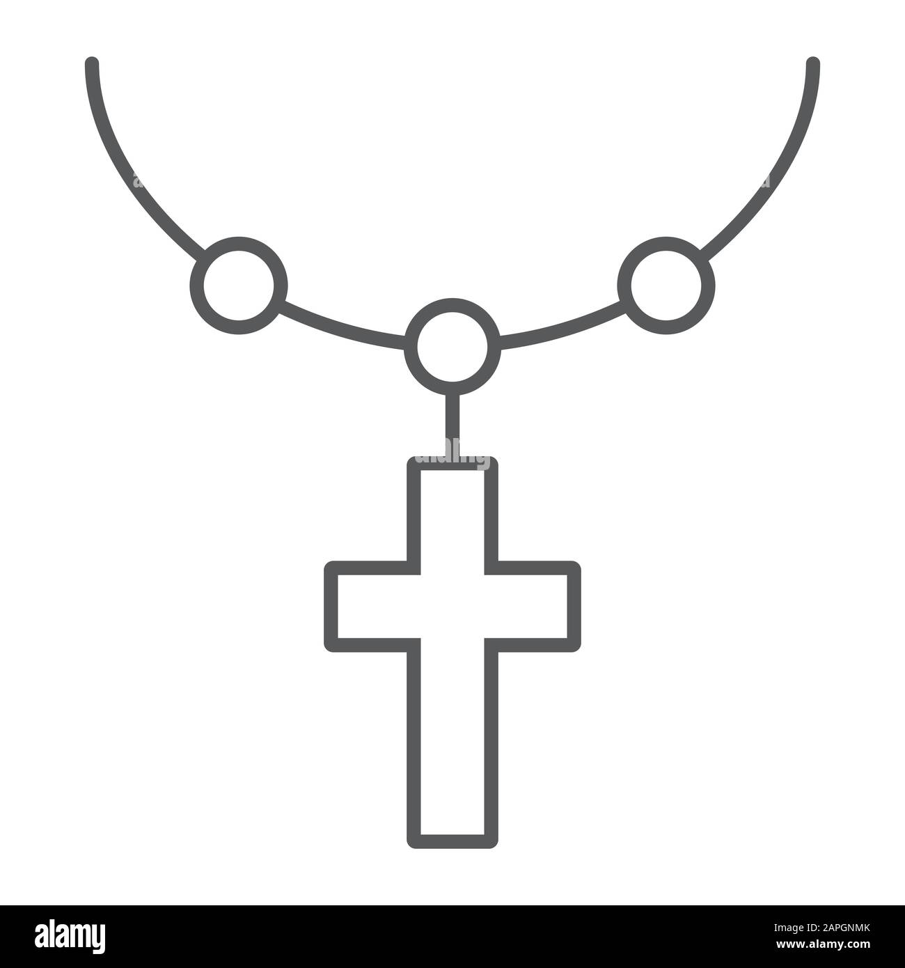 Rosary catholic foi icône de ligne mince, religion et prière, collier avec  signe croisé, graphiques vectoriels, un motif linéaire sur un fond blanc,  eps 10 Image Vectorielle Stock - Alamy