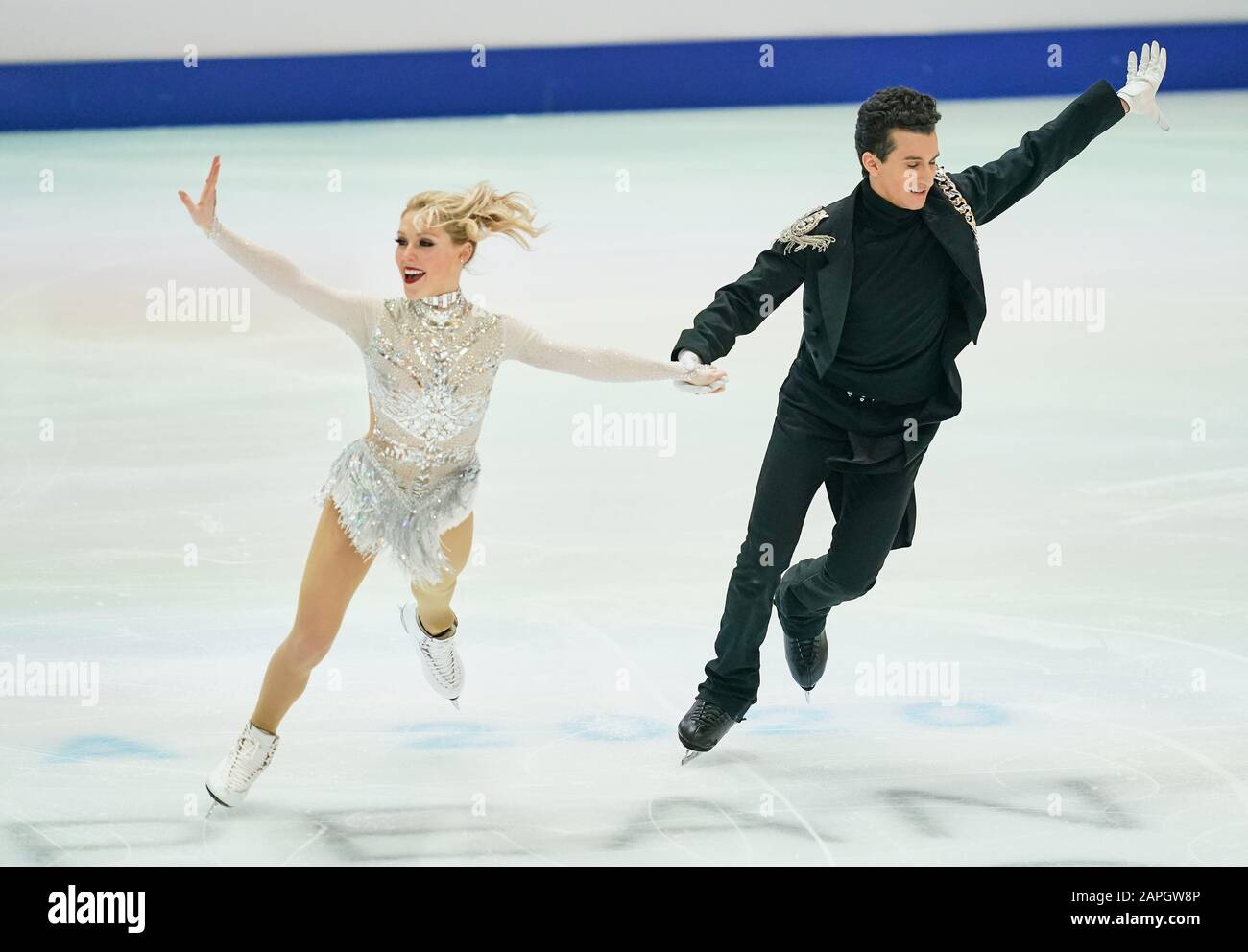 Steiermarkhalle, Graz, Autriche. 23 janvier 2020. Emily Monaghan et Ilias Fourati de Hongrie lors de la danse sur glace aux Championnats européens de patinage artistique de l'UIP à Steiermarkhalle, Graz, Autriche. Crédit: Csm/Alay Live News Banque D'Images