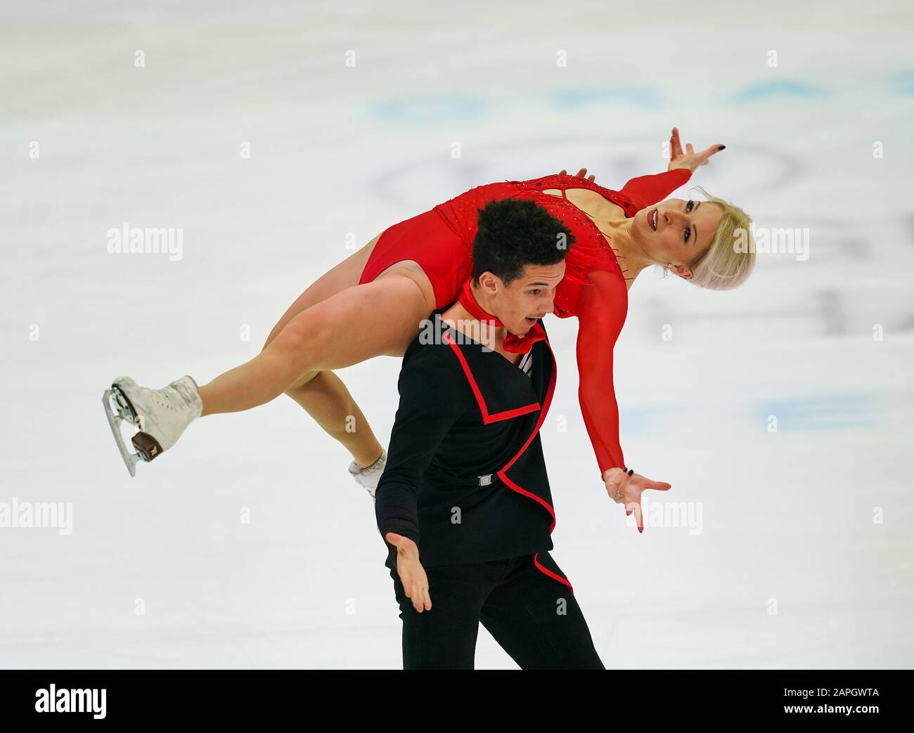 Steiermarkhalle, Graz, Autriche. 23 janvier 2020. Justyna Plutowska et Jeremie Flemin de Pologne pendant la danse sur glace aux Championnats européens de patinage artistique de l'UIP à Steiermarkhalle, Graz, Autriche. Crédit: Csm/Alay Live News Banque D'Images