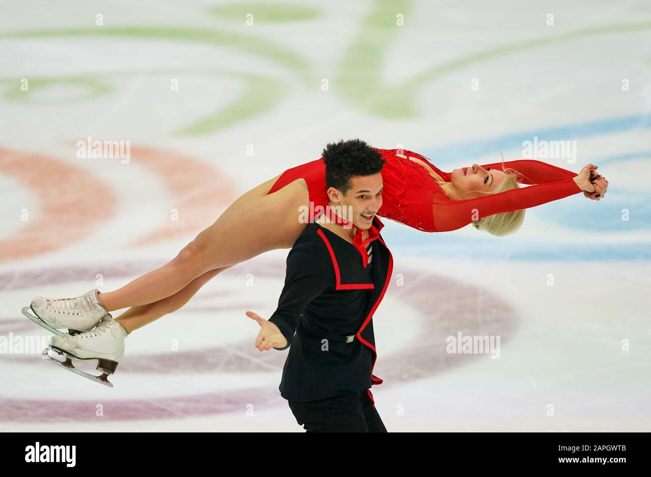 Steiermarkhalle, Graz, Autriche. 23 janvier 2020. Justyna Plutowska et Jeremie Flemin de Pologne pendant la danse sur glace aux Championnats européens de patinage artistique de l'UIP à Steiermarkhalle, Graz, Autriche. Crédit: Csm/Alay Live News Banque D'Images