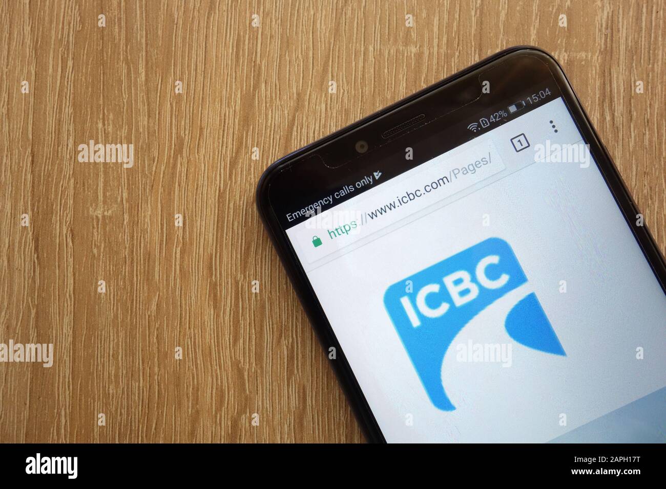 Site Web de la Banque industrielle et commerciale de Chine affiché sur un smartphone moderne Banque D'Images