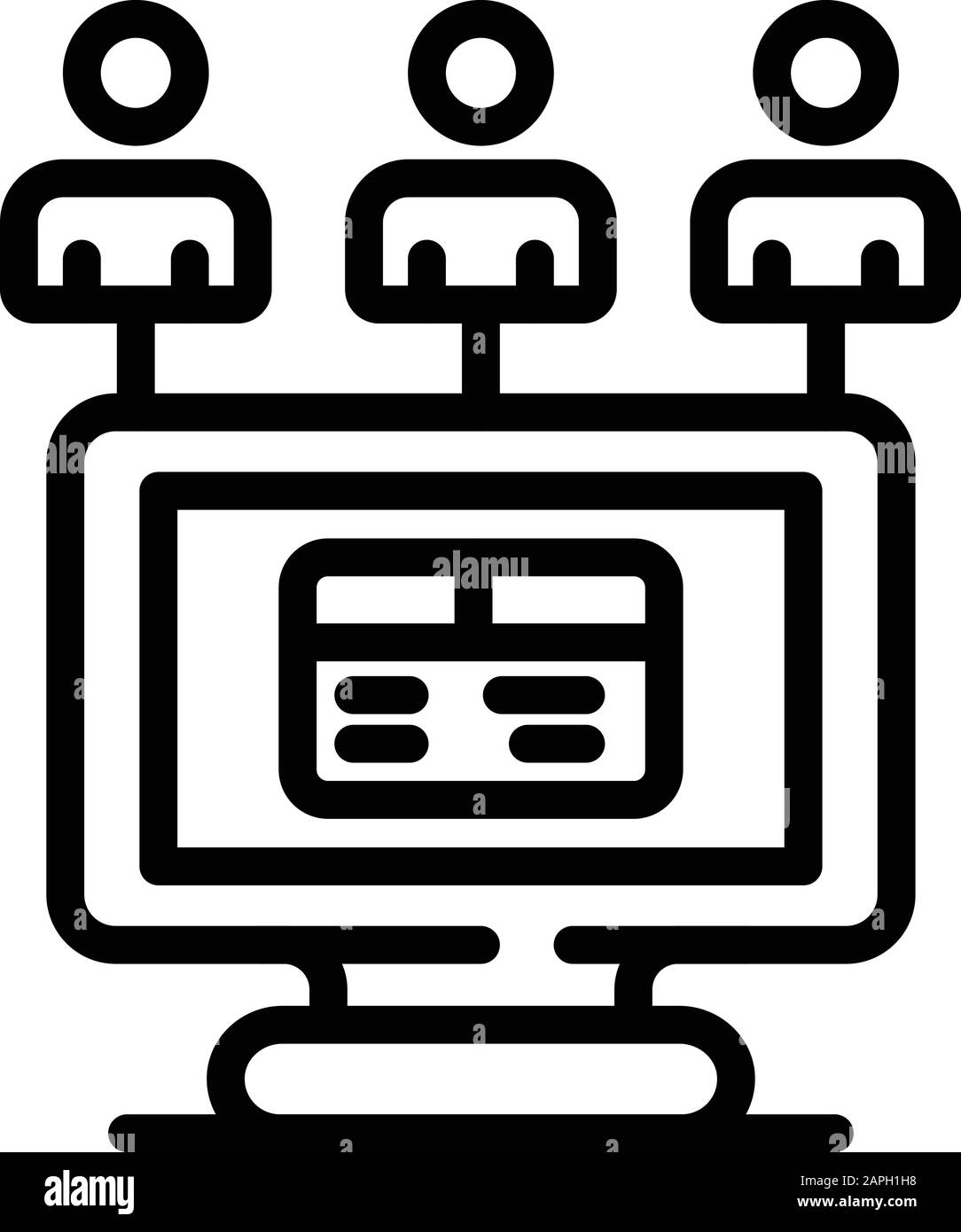 Icône du réseau de remarketing, style de contour Illustration de Vecteur
