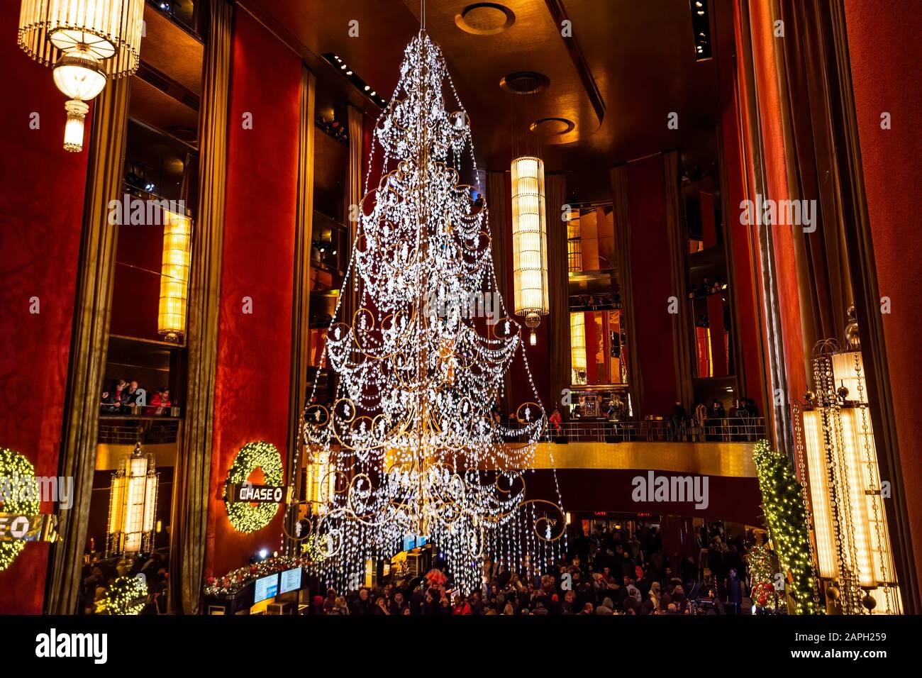 Manhattan, New York, NY, États-Unis - 5 décembre 2019. L'intérieur du radio City Music Hall autour de Noël, Midtown Manhattan, NY, États-Unis Banque D'Images