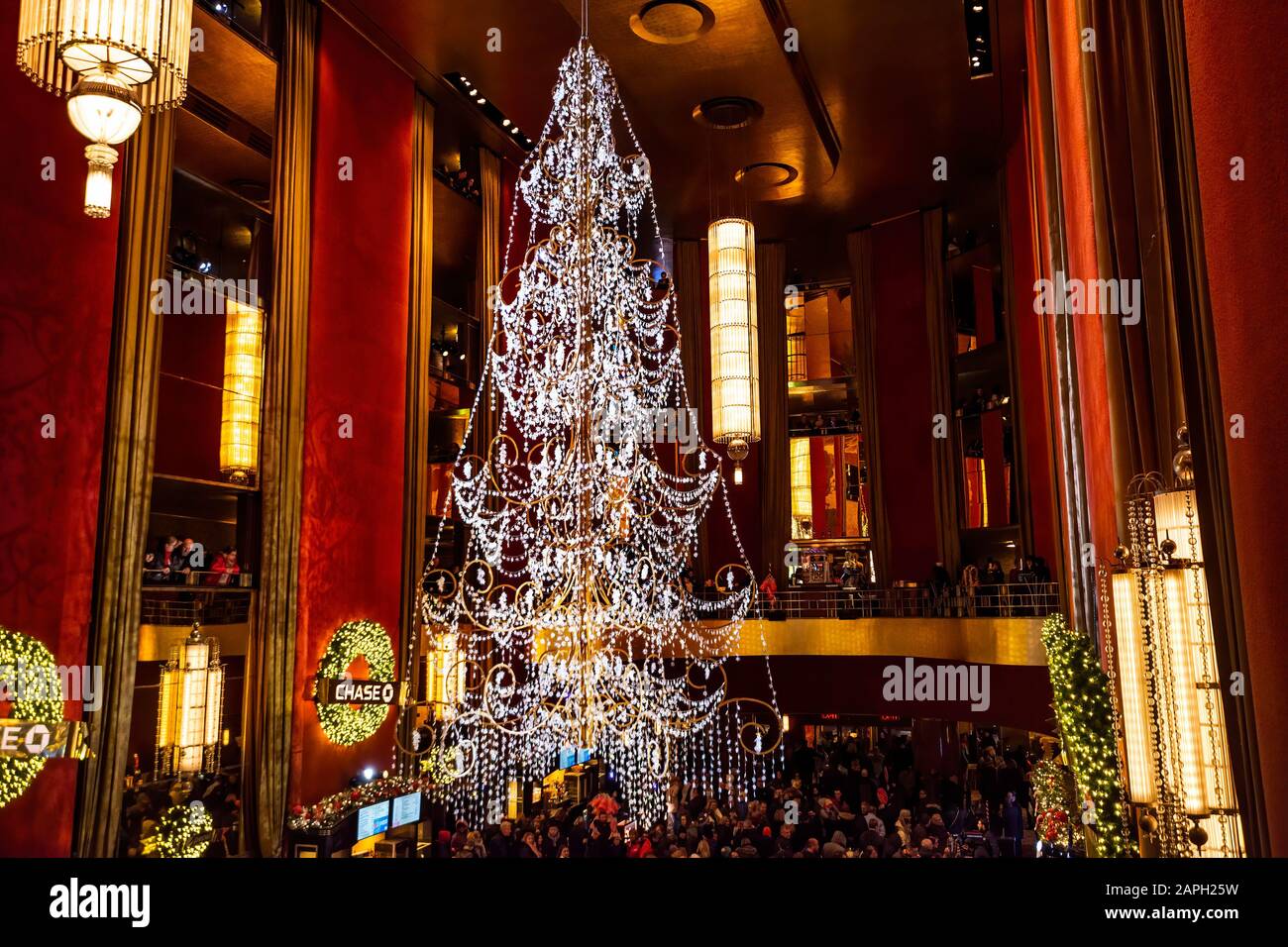 Manhattan, New York, NY, États-Unis - 5 décembre 2019. L'intérieur du radio City Music Hall autour de Noël, Midtown Manhattan, NY, États-Unis Banque D'Images